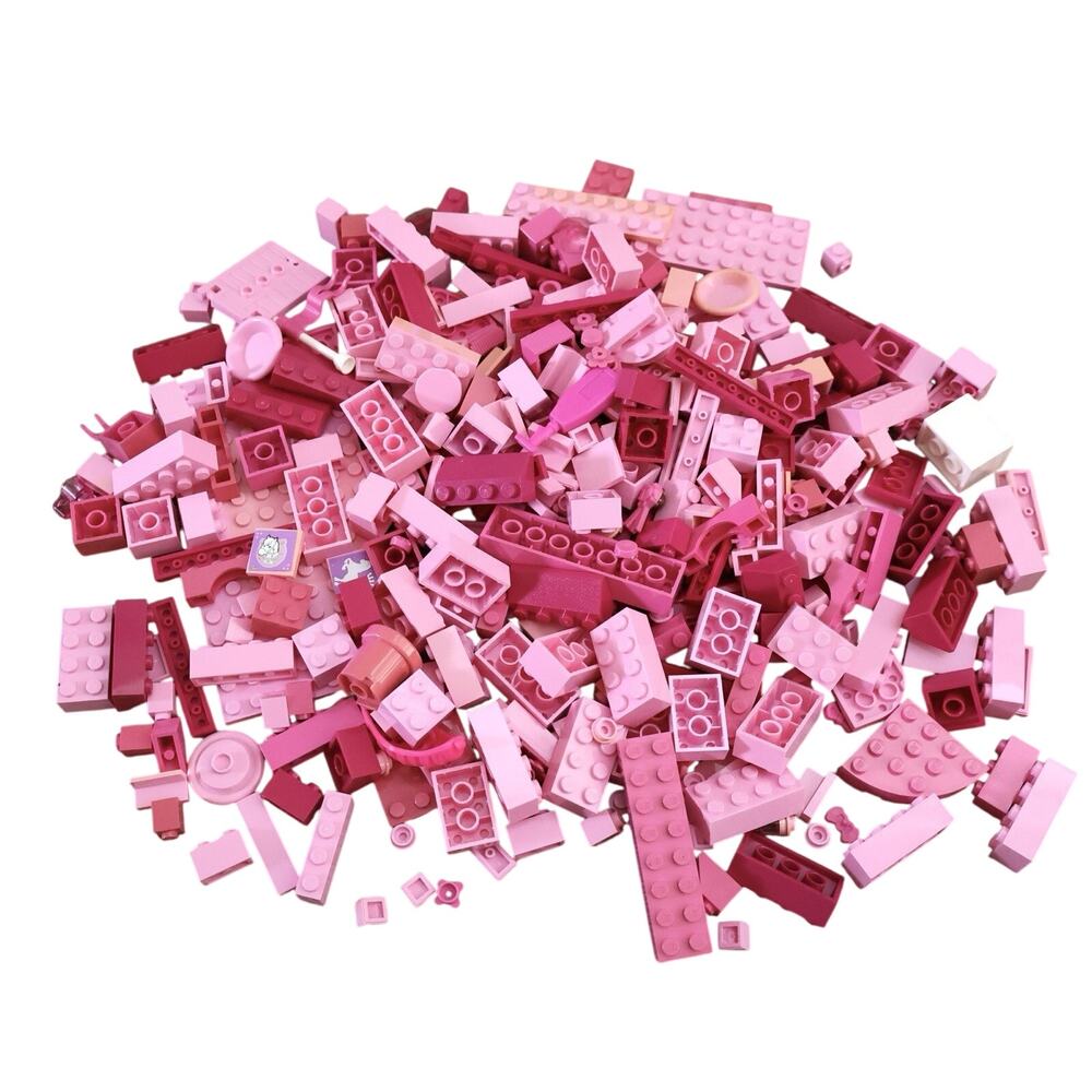 Shades of Pink Magenta Lego Bricks Pieces Lot Toys Girl 13 oz